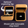 Monogram W wooden engagement ring box with insert