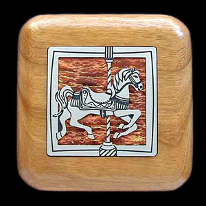 Carousel Horse Small Wood Box for Rings
