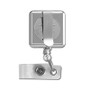 Back View - Chrome Square Badge Holder with Slide Clip