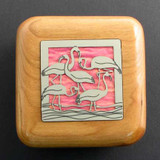 Flamingo Wooden Engagement Ring Box