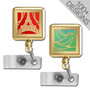 Gold Square Retractable Badge Holders