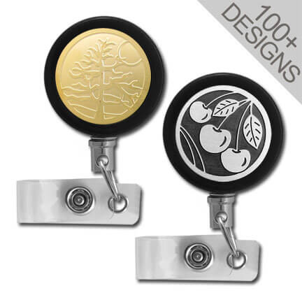 Decorative Retractable ID Badge Holder in 100s of Designs - Steel Cord