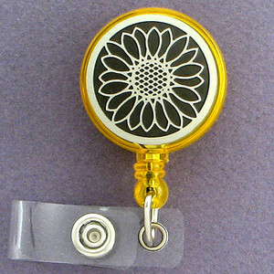 Pretty Sunflower Retractable Name Badge Reels