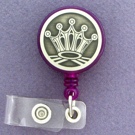 Retractable ID Badge Reel Holder (Purple)