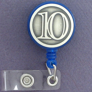 10th Retractable I.D. badge holder reels are customized just for you.