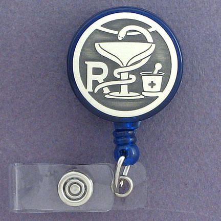 Carabiner Badge Reel with Retractable Tape Measure Blue