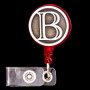 Monogrammed Letter B Retractable ID Card Holders