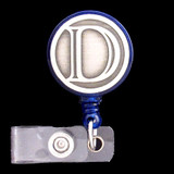 Monogrammed Letter D Retracting ID Badge Holder