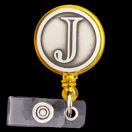 monogrammed letter j id badge holder reel kyle design monogrammed letter j id badge holder reel kyle design