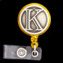 Monogrammed Letter K Name ID Badge Holders