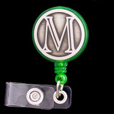 Monogram Letter M Retractable ID Badge Holder