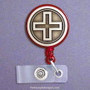 First Aid Cross Retractable ID Badge Holder
