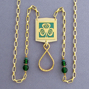 Shamrock Beaded Lanyard Necklaces or Glasses Holders