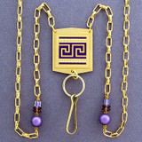 Greek Fret ID Holder Necklace or Eyeglasses Chain