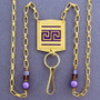 Greek Fret ID Holder Necklace or Eyeglasses Chain