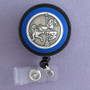 Blue Carousel Horse Badge Reel
