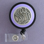 Purple Badge Holder with Face Profiles