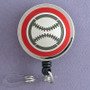 Red Baseball Badge Reel