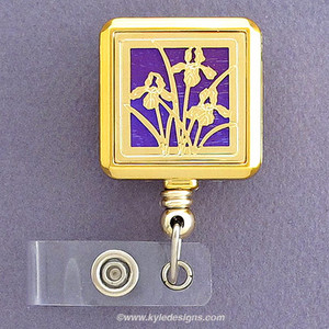 Purple Florist Badge Holder Reel