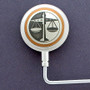 Lawyer purse hook in silver with brown aluminum.