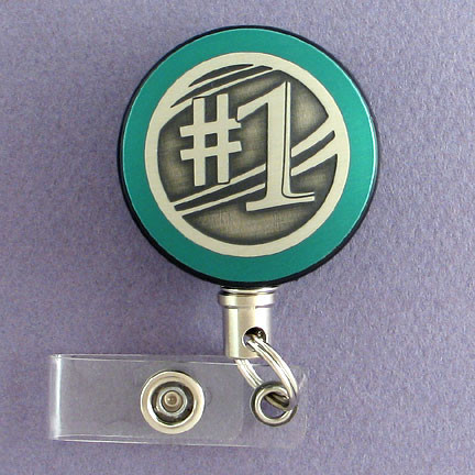 Number One Colorful Badge Reel - Steel Cord