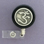 Black Om Symbol Badge Reel