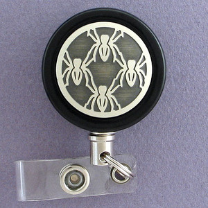 Black Spider Badge Reel