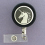Black and Silver Unicorn Badge Reel