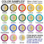 Decorative badge retractor colors behind designs