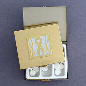 Gray Ribbon Large Pill Boxes for MS and Dementia Awareness