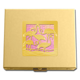 Gold & Pink Flamingo Pill Box
