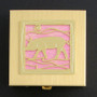 Pink Pig Pill Box - Gold