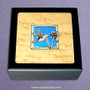 Hummingbird Small Glass Inlay Wooden Box