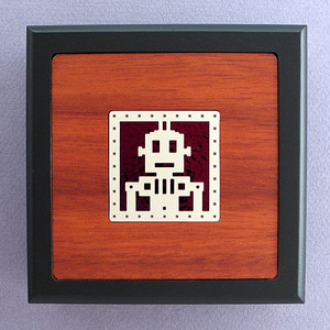Robot Small Handcrafted Wood Box