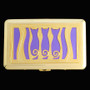 Triple cats metal wallet case #6 in gold with orchid aluminum.