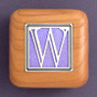 Silver W on Wooden Ring Box