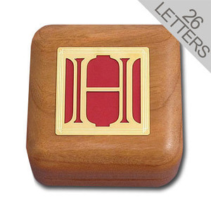 Wooden Ring Boxes with Unique Monogrammed Letters