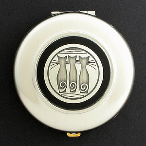 Triple Cats Compact Mirrors - Round