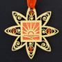 Sunset Christmas Ornament in gold with orange