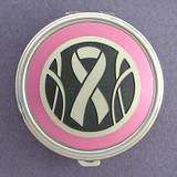 Pink Ribbon Pill Case - Round
