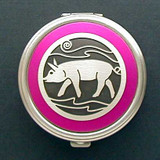 Pink Pig Pill Box - Round
