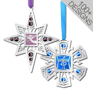 Fancy Polished Silver Ornaments in 100s of Personalized Designs