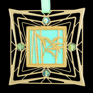 Mint Green and Gold Bamboo Ornament