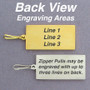 Engraved Zipper Pulls