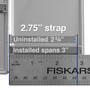 2.75" elastic straps shown in metal wallet