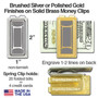 Engraved Money Clips - Gold or Silver Bat Design