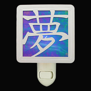 Stained Glass Dream Character Night Light in Cobalt Blue