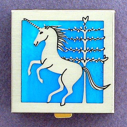 Bronzed Retro Art Pill Box With Mirror Medical Accessories,Travel Pill Box Design of Unicorn Pill Box Grid Design Box Portable Pill Case