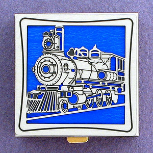Train Pill Box - Silver, Square