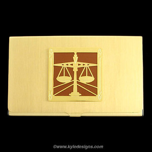 Gold Law Scale Business Card Case